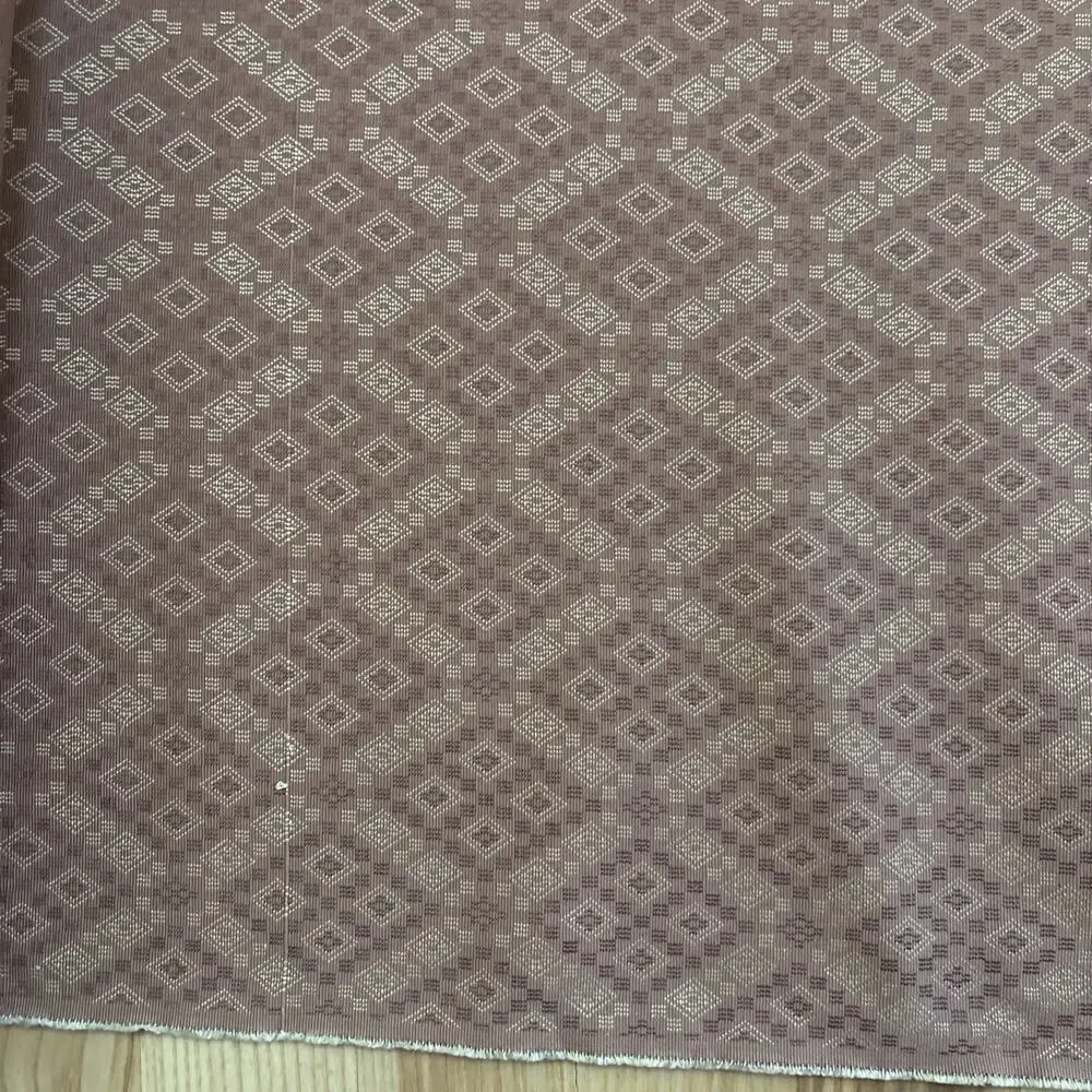 Vintage Brunschwig Fils Small Diamond Brocade Terracotta 5 yds Decorator Fabric